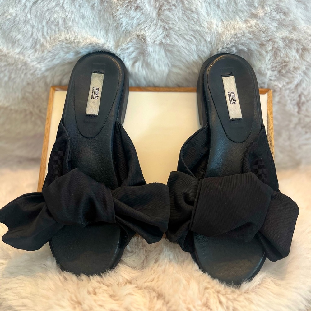 Miista London Valerie Bow Sandals in Black
